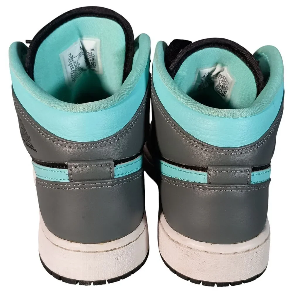 Nike Air Jordan 1 Mid Grey Aqua 554725-063 Size 4.5Y